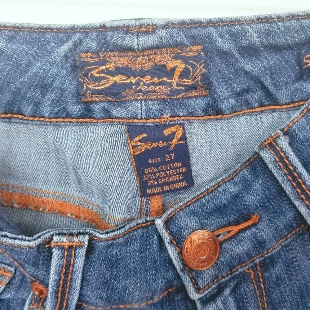 Seven7 Sexy Flare Jeans – Faded Indigo Wash 27 - Picture 7 of 7